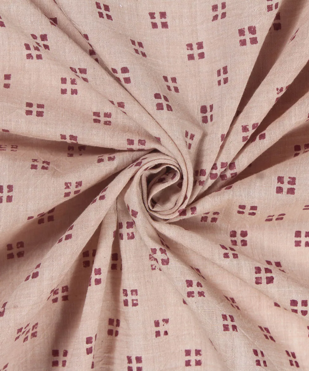 0.7m Beige Mangalgiri Handwoven Cotton Fabric