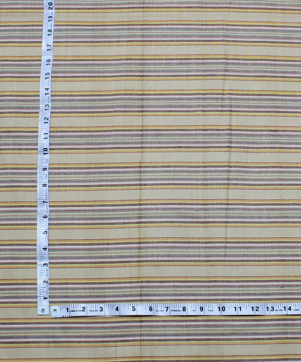 0.9m Brown handwoven cotton stripe fabric