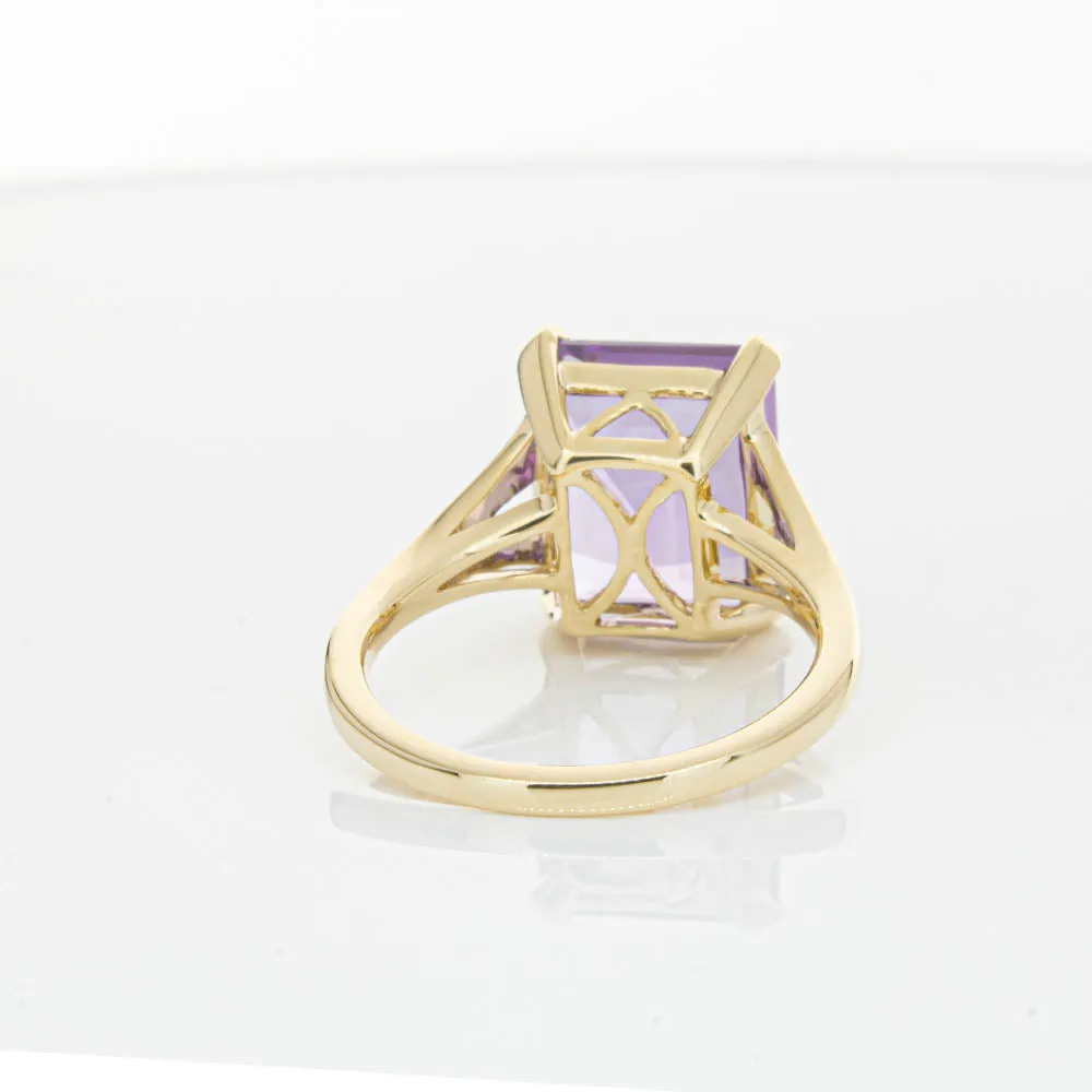 14ct Yellow Gold 5.43ct Amethyst Juliet Ring