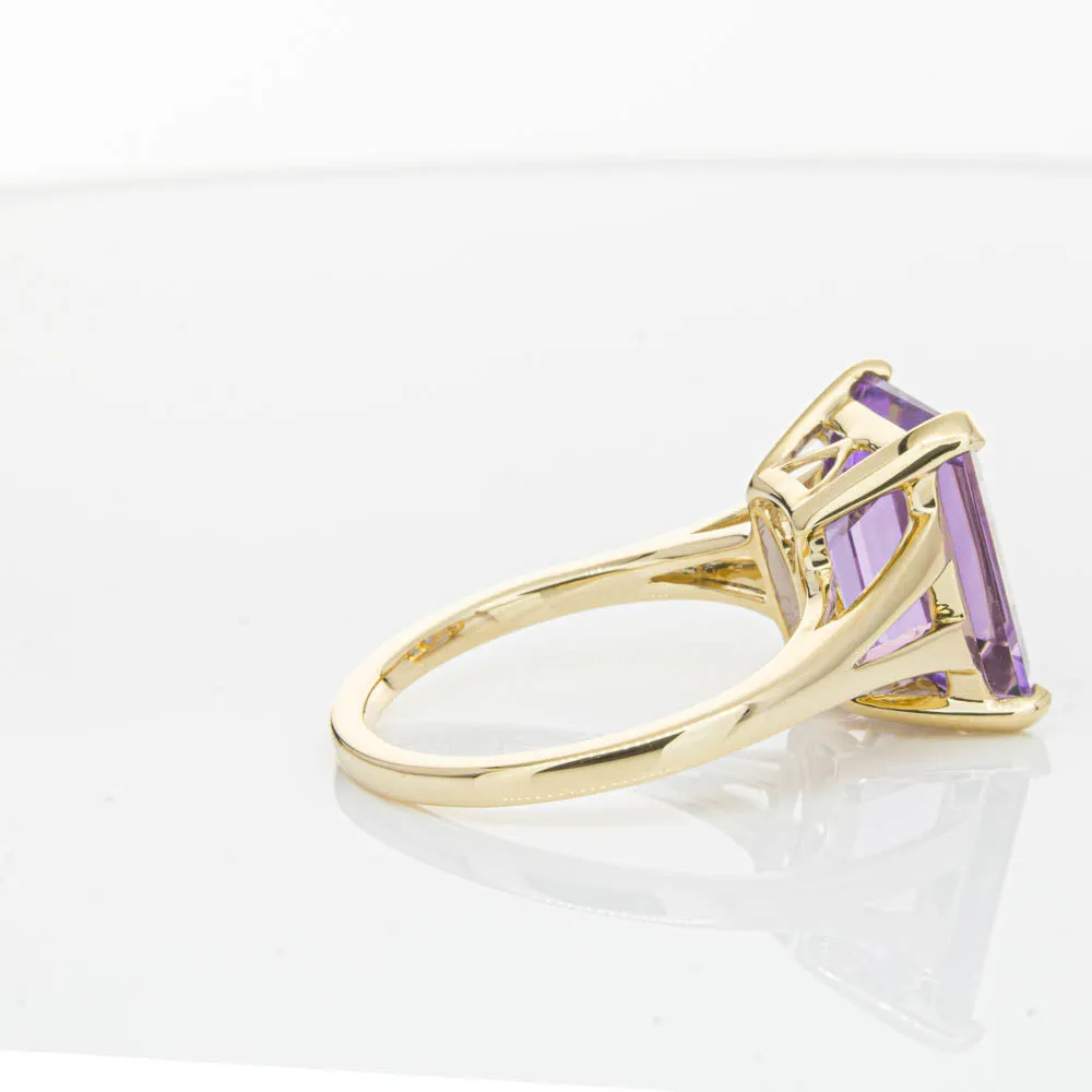 14ct Yellow Gold 5.43ct Amethyst Juliet Ring