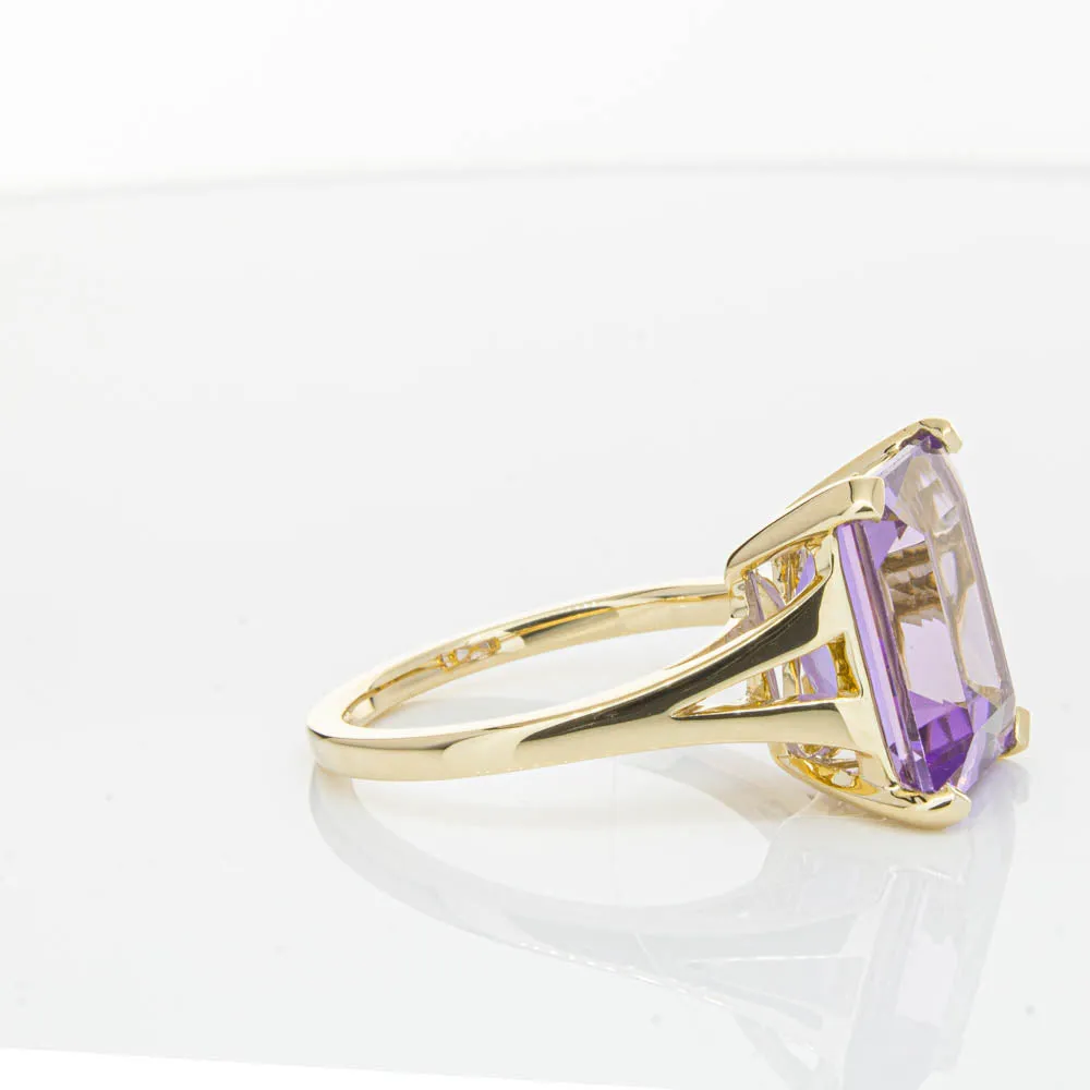 14ct Yellow Gold 5.43ct Amethyst Juliet Ring