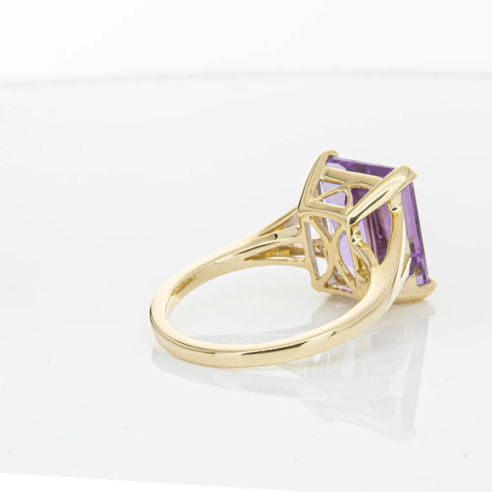 14ct Yellow Gold 5.43ct Amethyst Juliet Ring