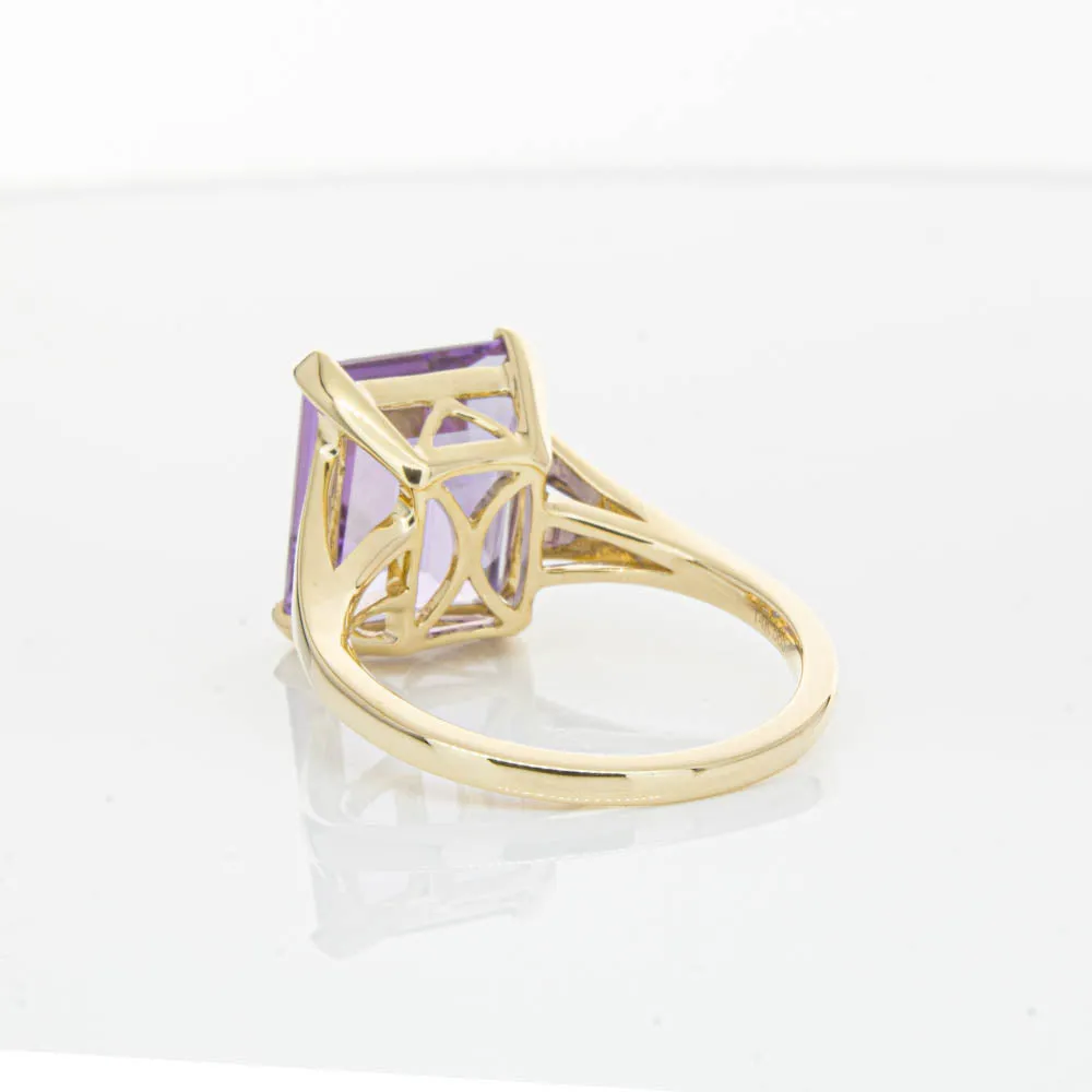 14ct Yellow Gold 5.43ct Amethyst Juliet Ring