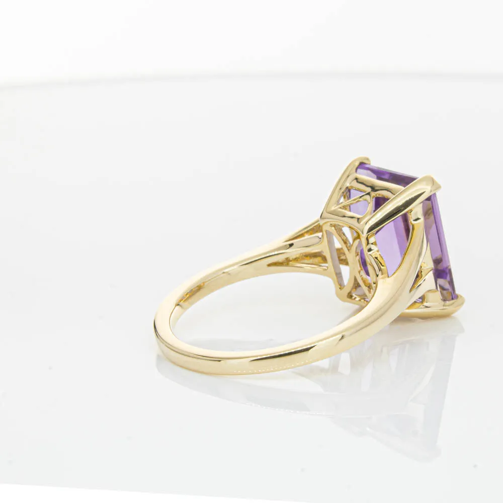 14ct Yellow Gold 5.43ct Amethyst Juliet Ring