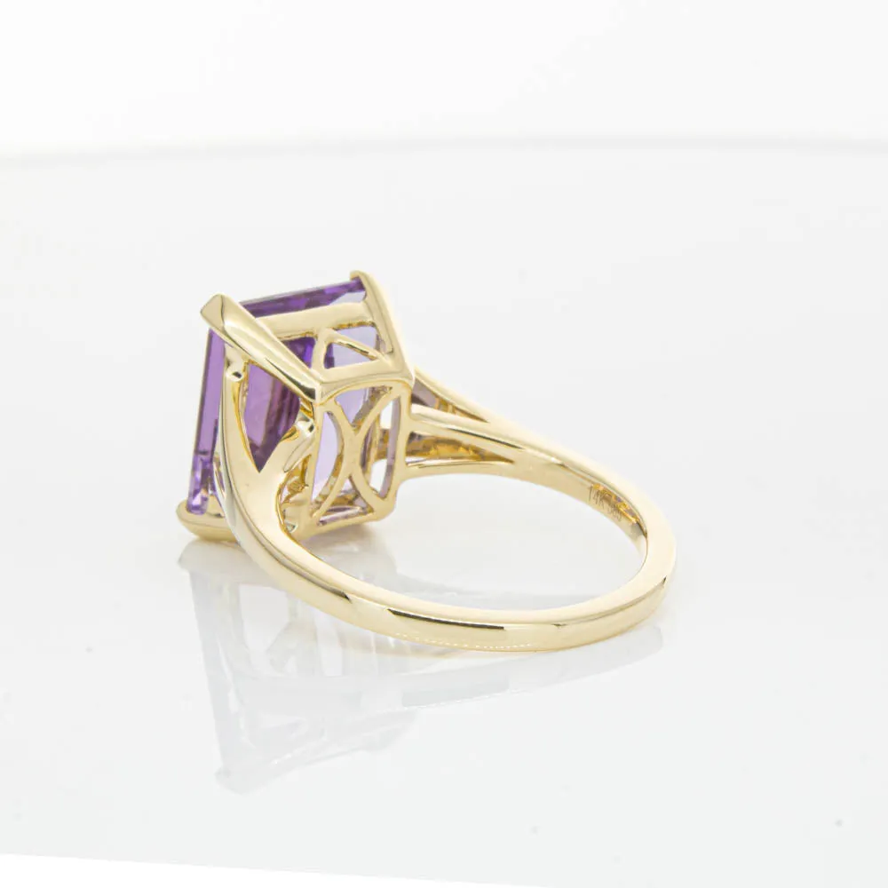 14ct Yellow Gold 5.43ct Amethyst Juliet Ring