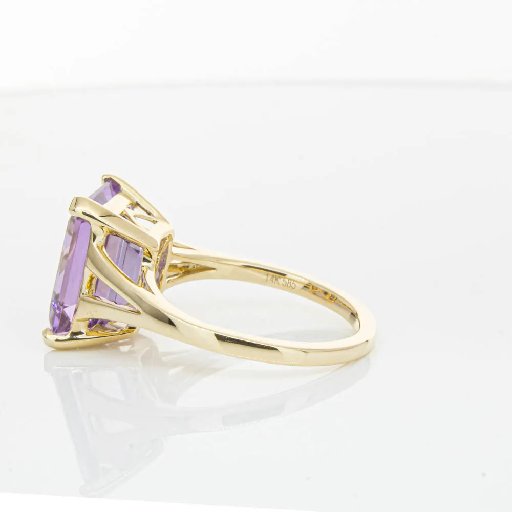 14ct Yellow Gold 5.43ct Amethyst Juliet Ring