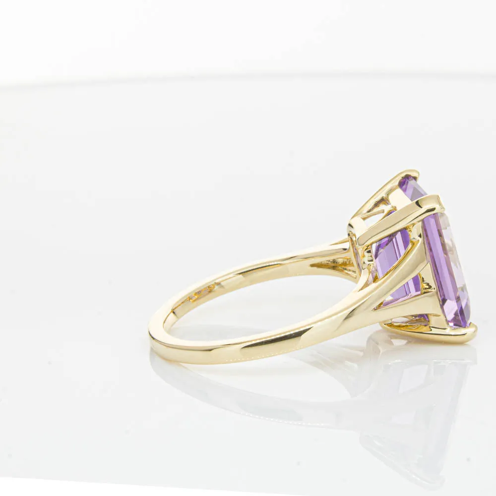 14ct Yellow Gold 5.43ct Amethyst Juliet Ring