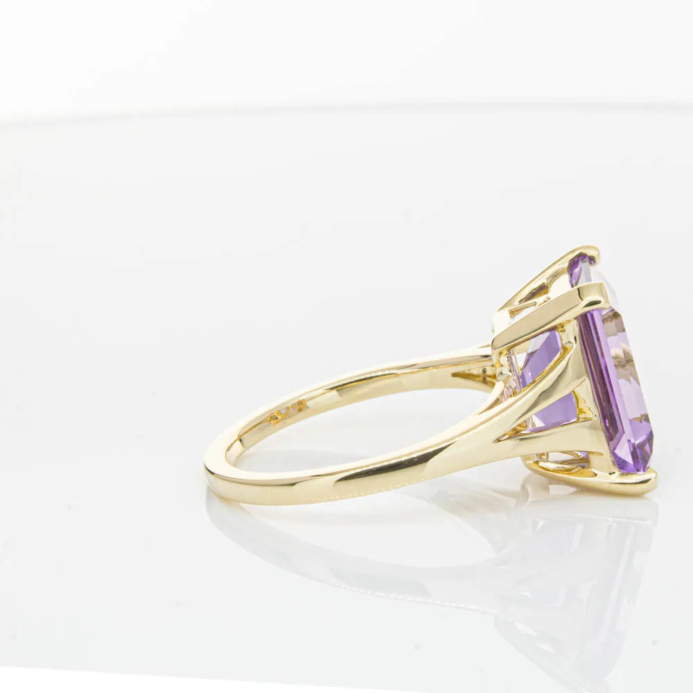 14ct Yellow Gold 5.43ct Amethyst Juliet Ring