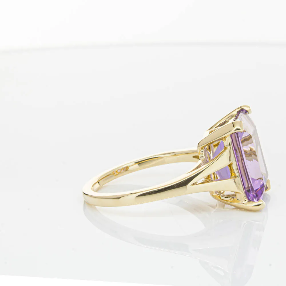 14ct Yellow Gold 5.43ct Amethyst Juliet Ring