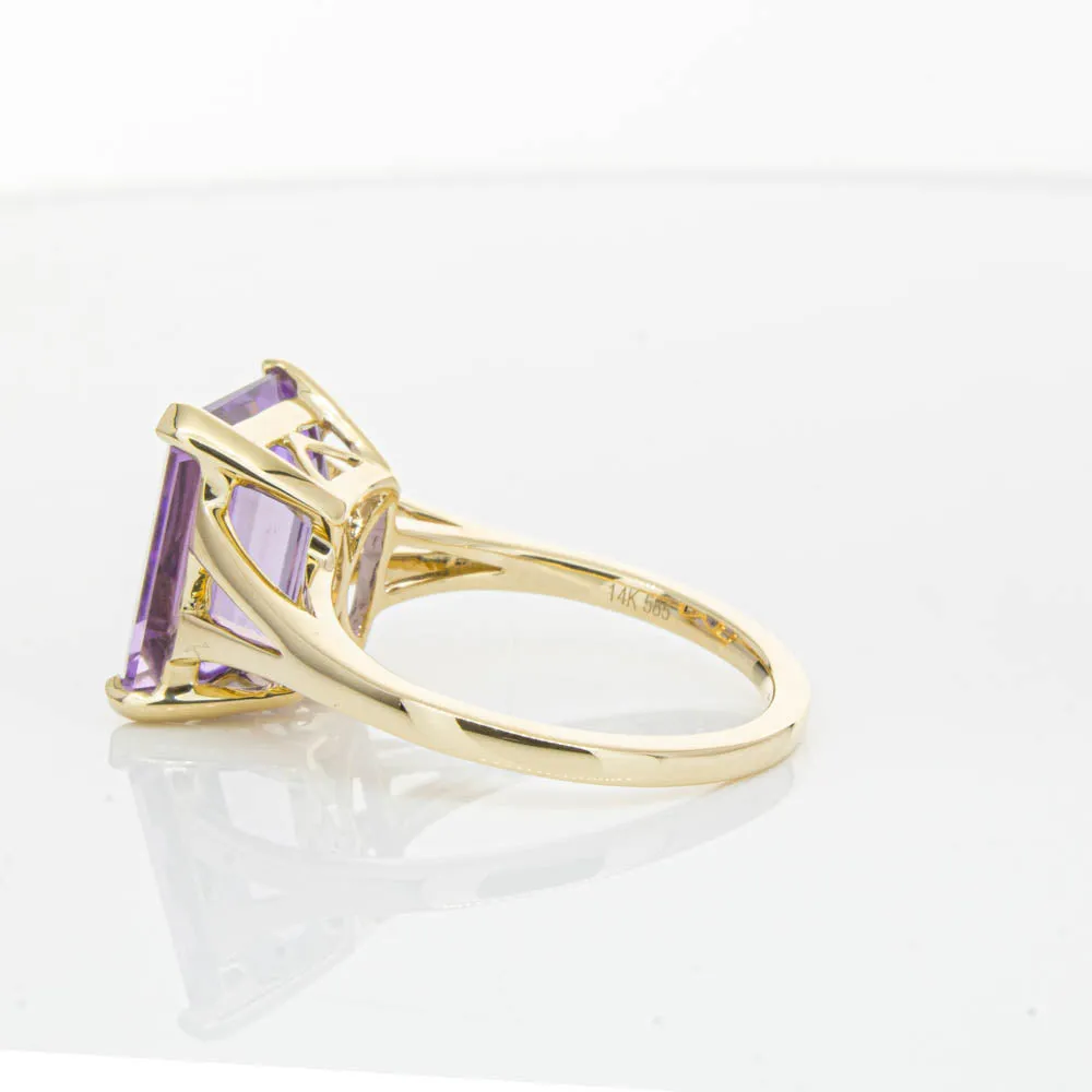 14ct Yellow Gold 5.43ct Amethyst Juliet Ring