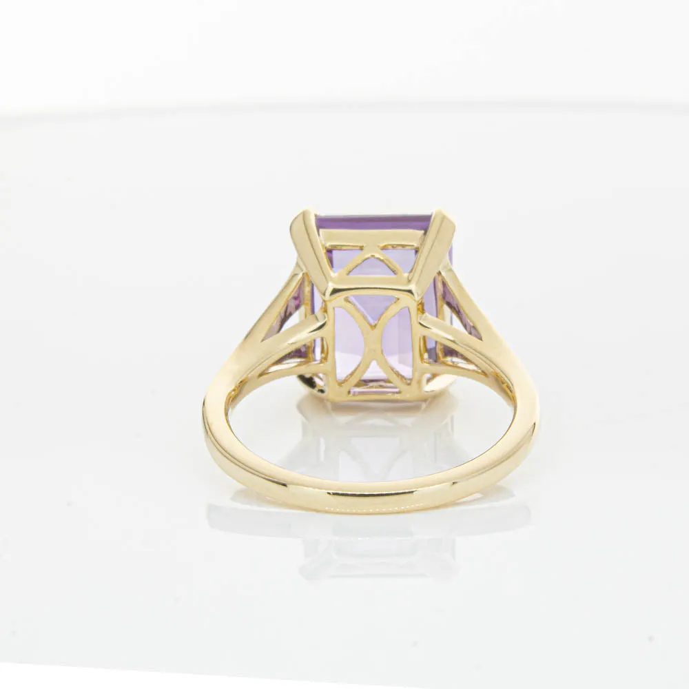 14ct Yellow Gold 5.43ct Amethyst Juliet Ring