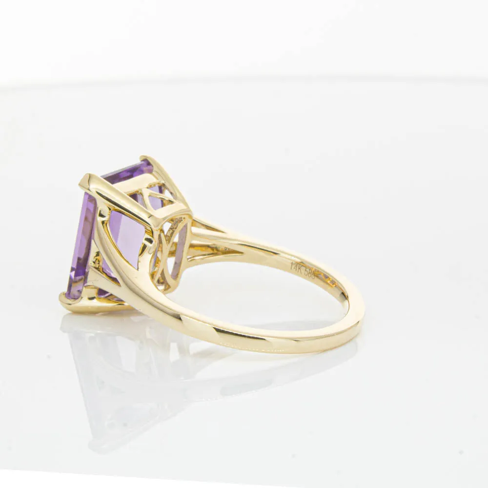 14ct Yellow Gold 5.43ct Amethyst Juliet Ring