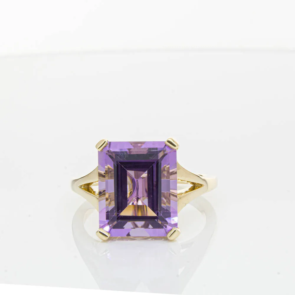 14ct Yellow Gold 5.43ct Amethyst Juliet Ring