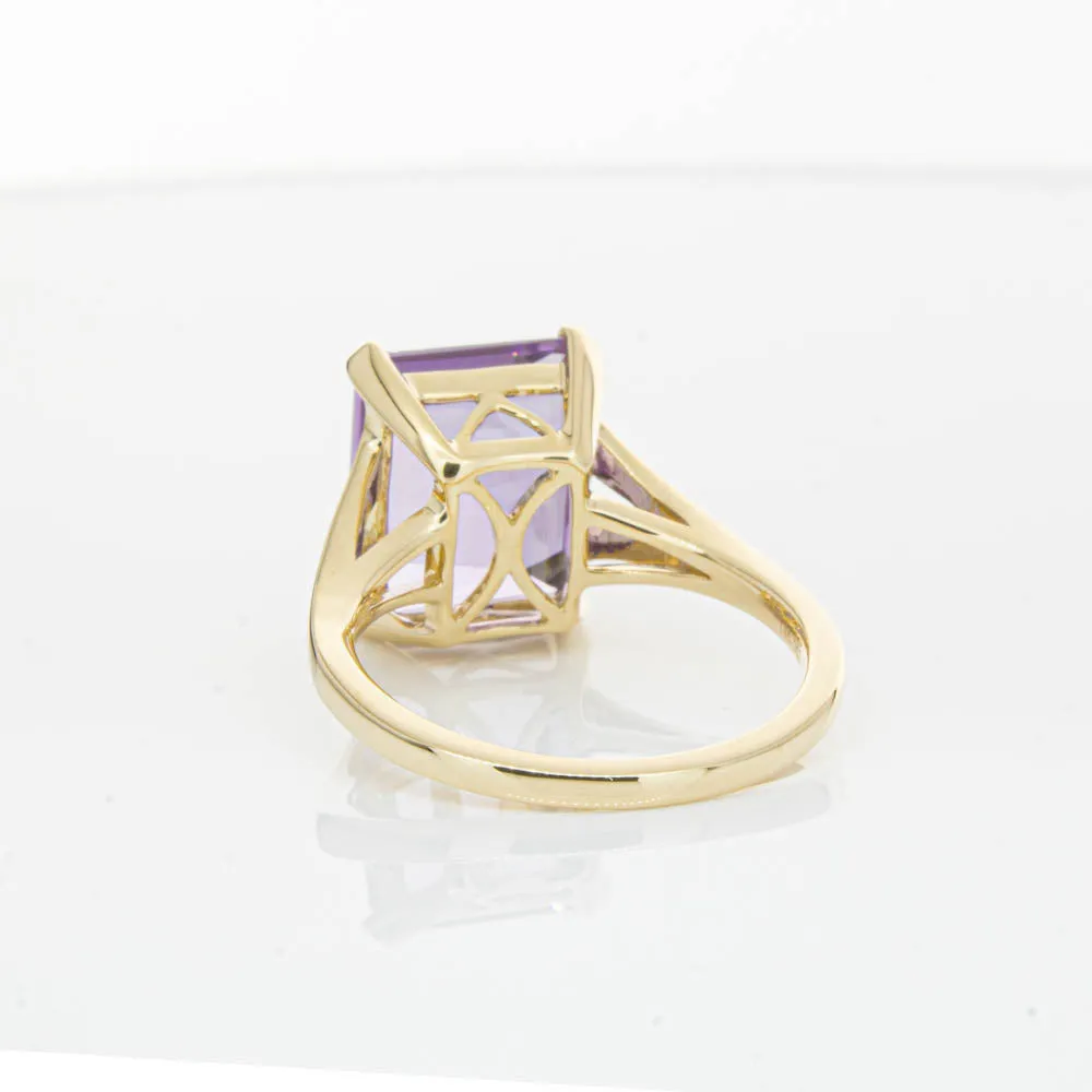 14ct Yellow Gold 5.43ct Amethyst Juliet Ring