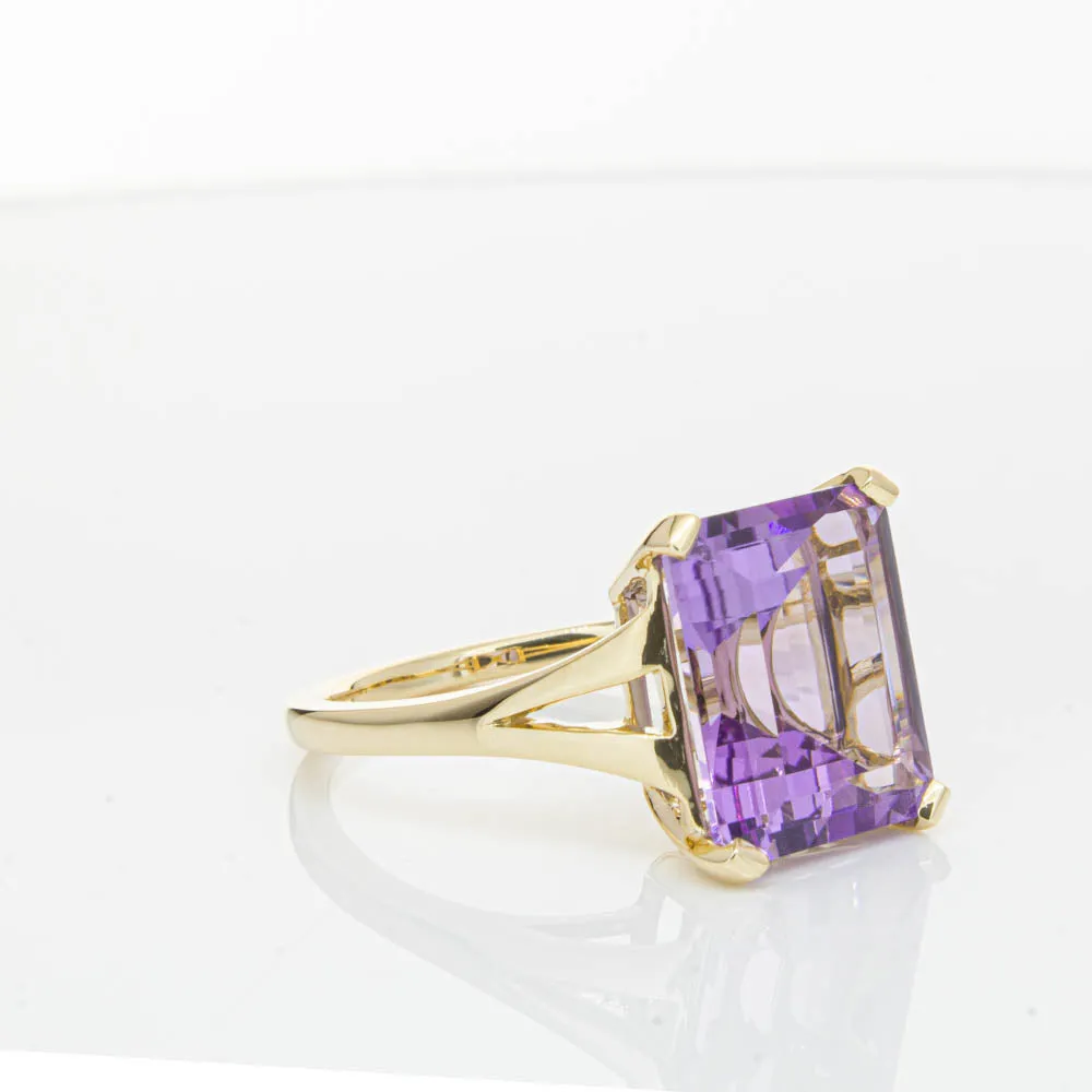 14ct Yellow Gold 5.43ct Amethyst Juliet Ring