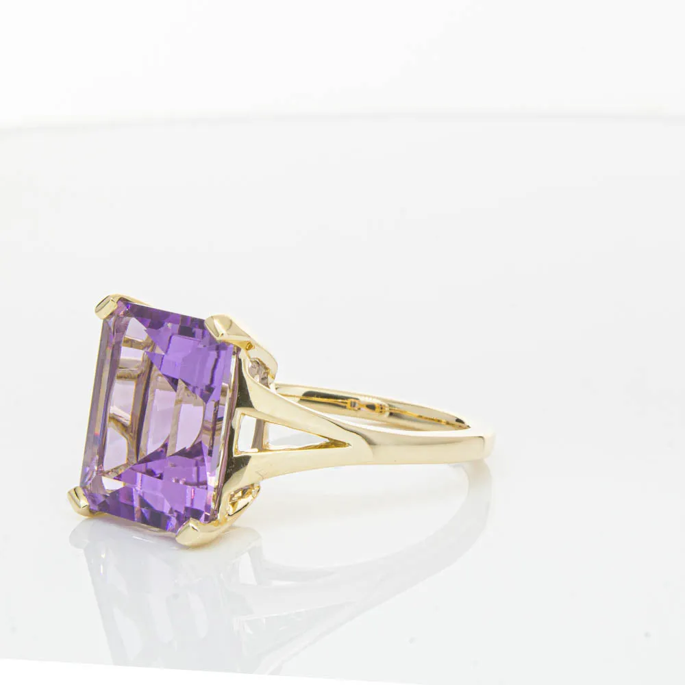 14ct Yellow Gold 5.43ct Amethyst Juliet Ring