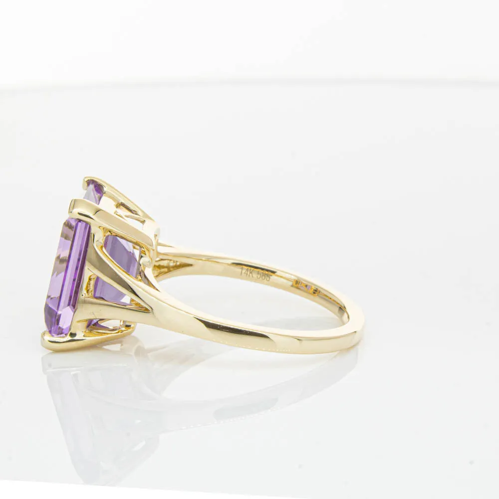 14ct Yellow Gold 5.43ct Amethyst Juliet Ring