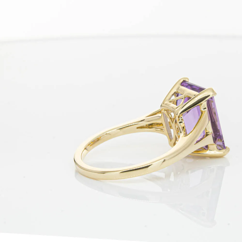 14ct Yellow Gold 5.43ct Amethyst Juliet Ring