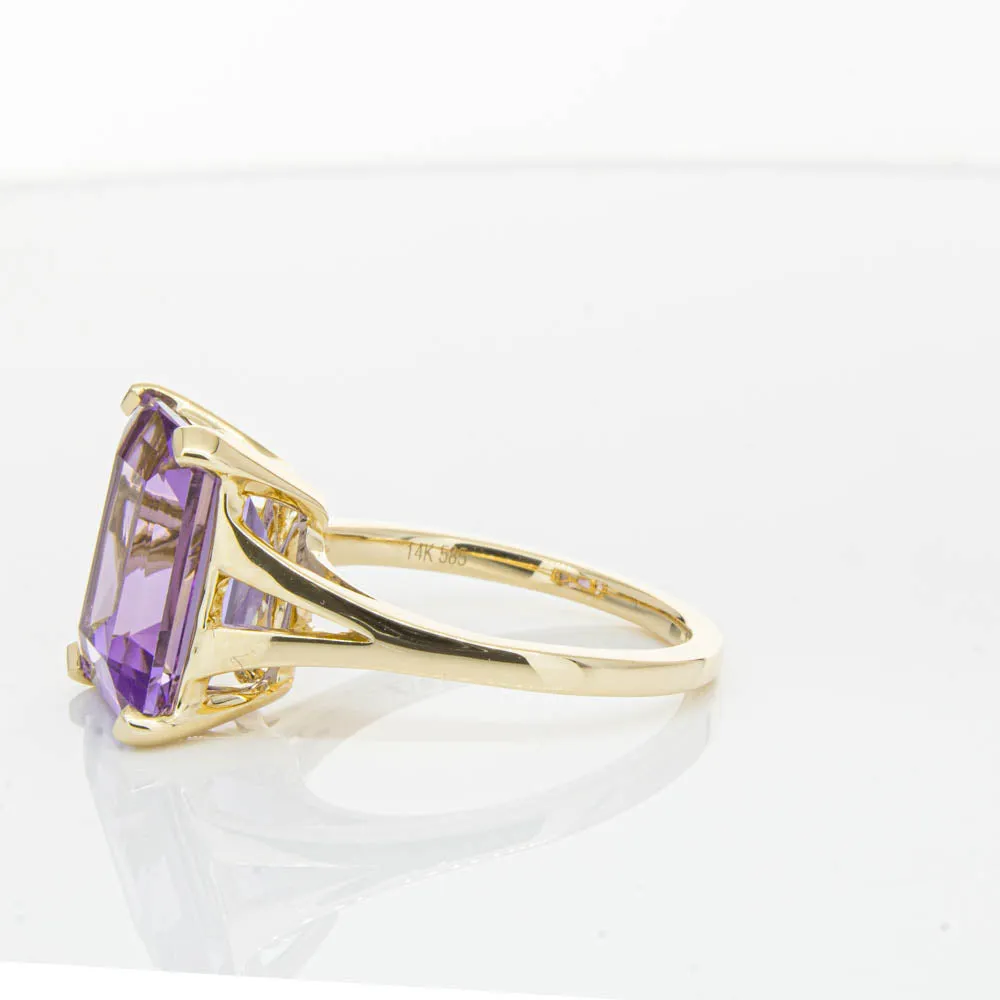 14ct Yellow Gold 5.43ct Amethyst Juliet Ring