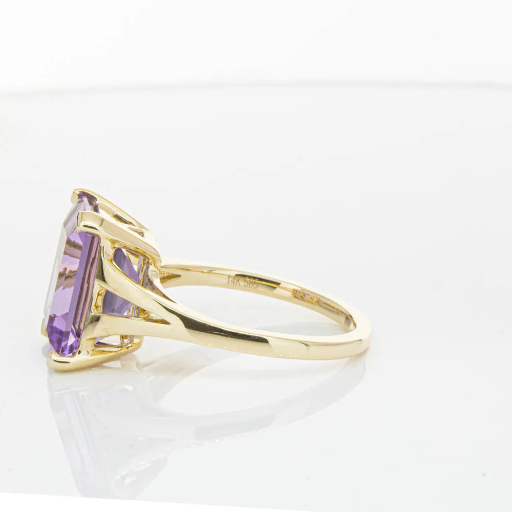 14ct Yellow Gold 5.43ct Amethyst Juliet Ring