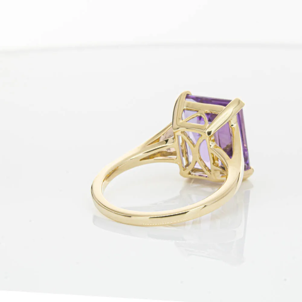 14ct Yellow Gold 5.43ct Amethyst Juliet Ring