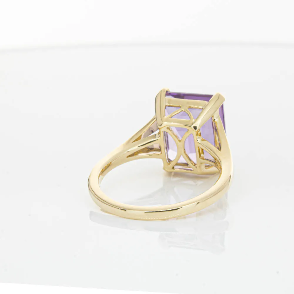 14ct Yellow Gold 5.43ct Amethyst Juliet Ring