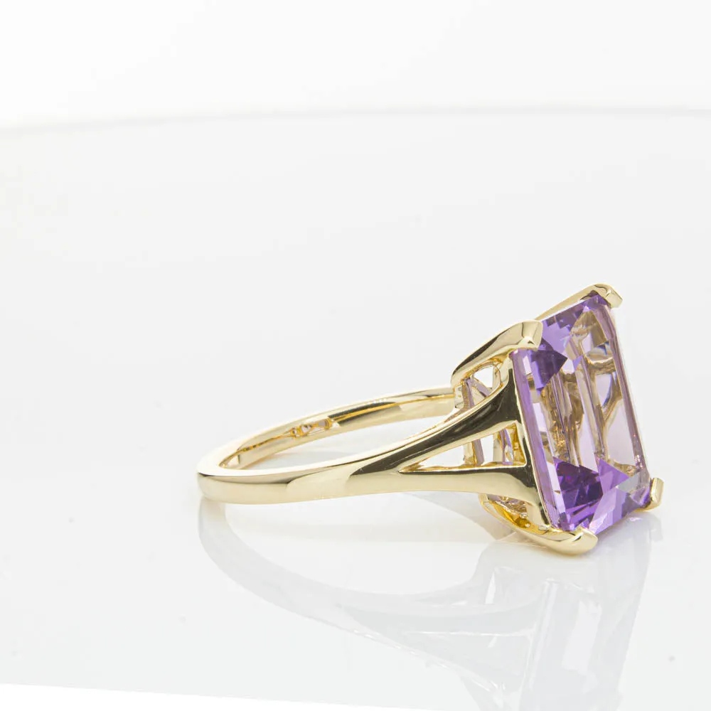 14ct Yellow Gold 5.43ct Amethyst Juliet Ring