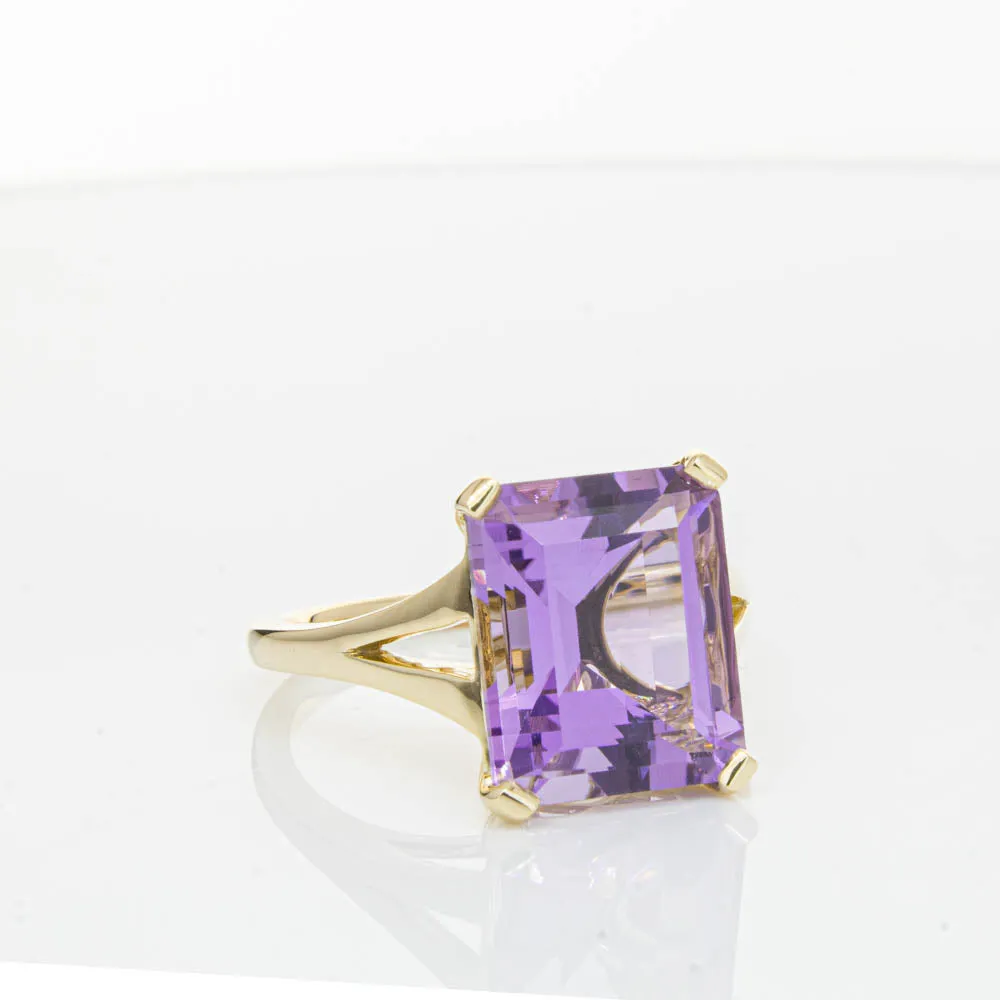 14ct Yellow Gold 5.43ct Amethyst Juliet Ring