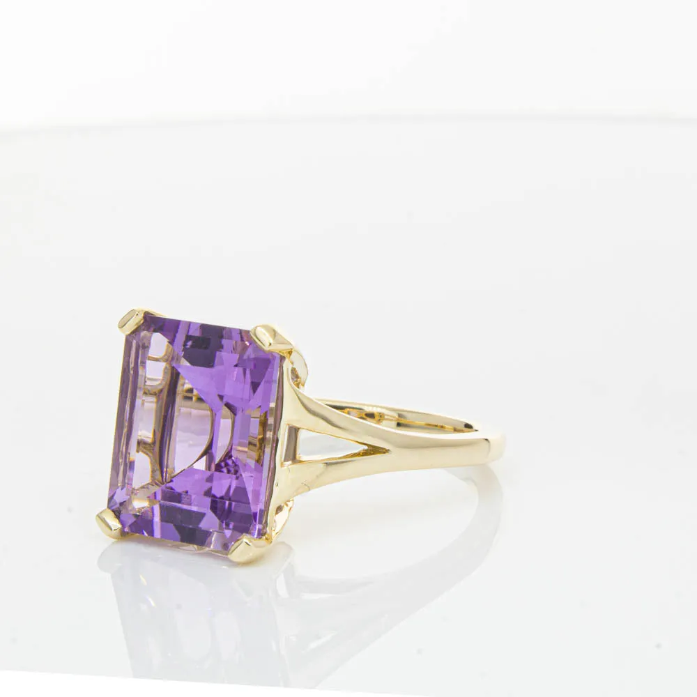 14ct Yellow Gold 5.43ct Amethyst Juliet Ring