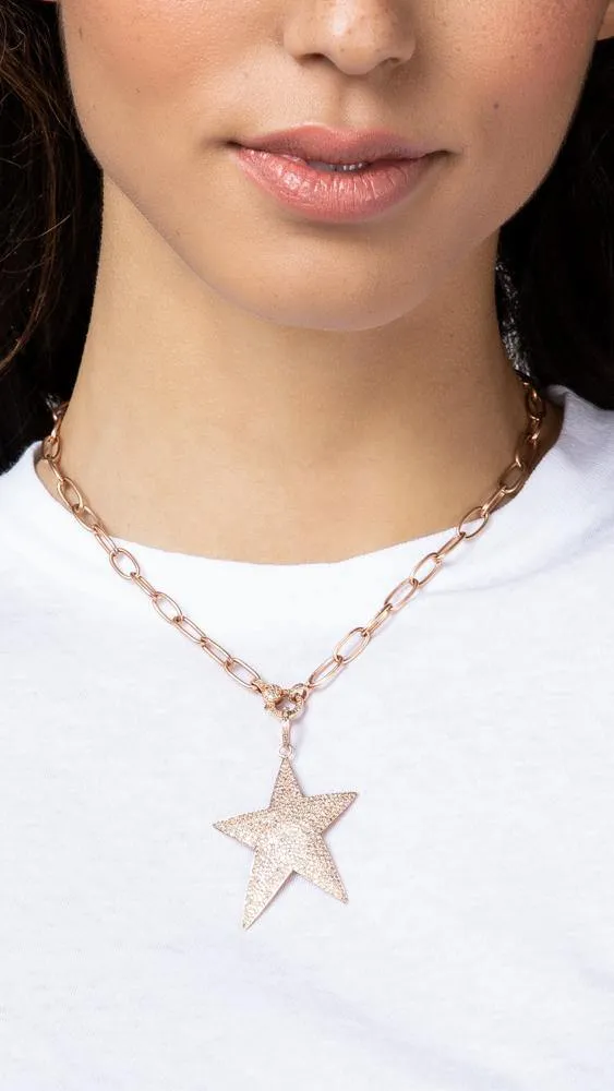 14k Rose Gold and Diamond Star Lola Necklace