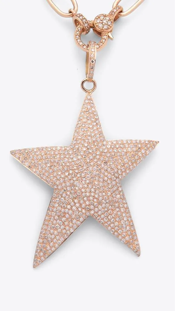 14k Rose Gold and Diamond Star Lola Necklace