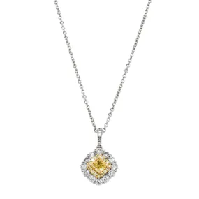 18ct White & Yellow Gold Yellow Diamond Necklace