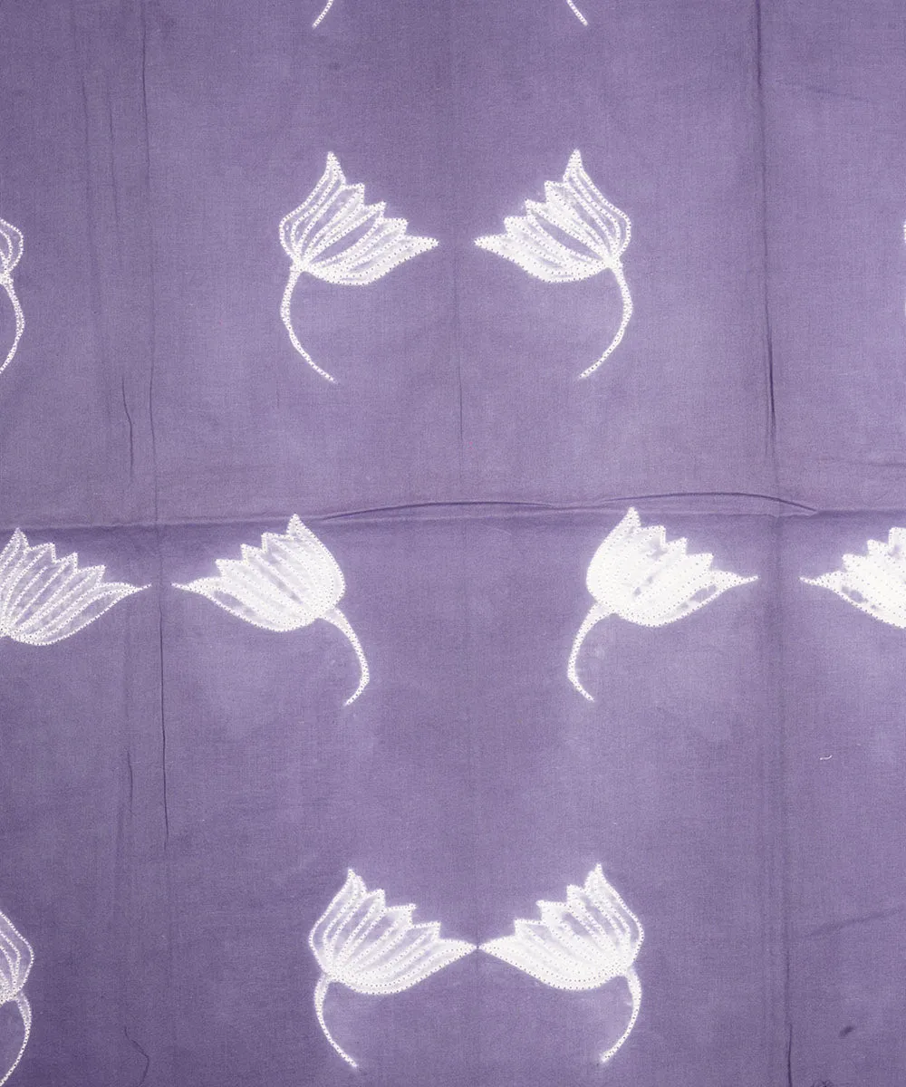 2.5 m Purple handcrafted cotton shibori kurta material