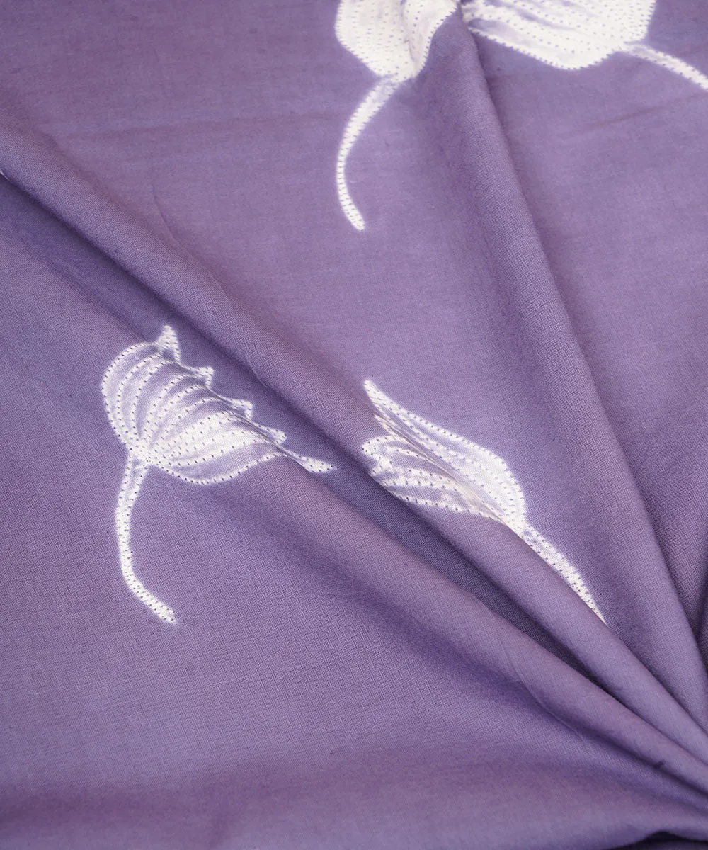 2.5 m Purple handcrafted cotton shibori kurta material