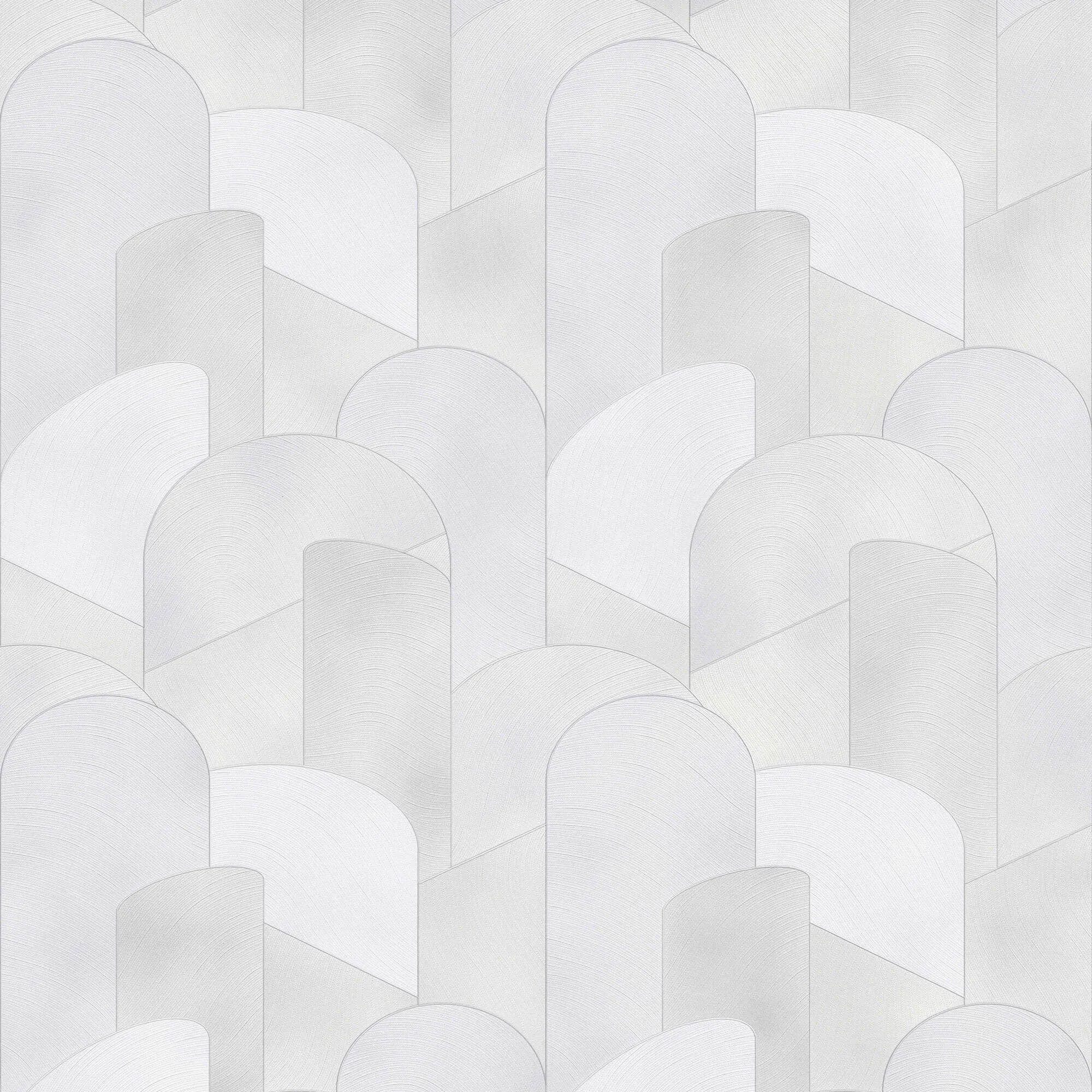 3D Geometric Graphic Wallpaper in Light Grey/Silver from the ELLE Decoration Collection