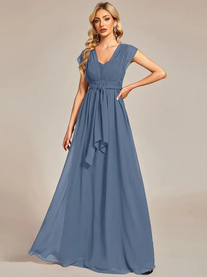 A-Line Chiffon Floor Length  Evening Dress