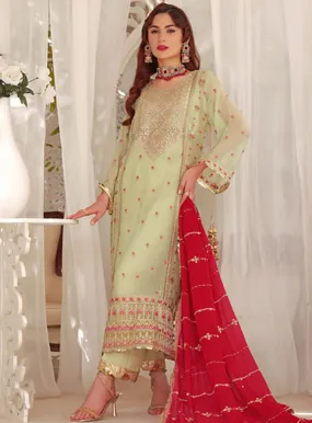 Aaina By Awwal Embroidered Chiffon Unstitched 3 Piece Suit - 05 SAHAL