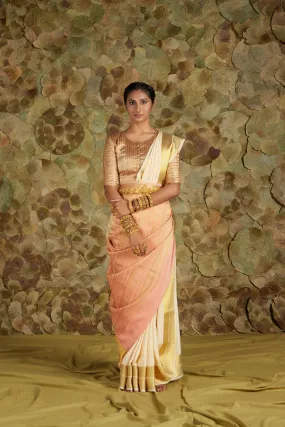 Aarthi in Rose Quartz x Shell / ಶರಬತ್ x ಶಂಕು Aarthi Saree