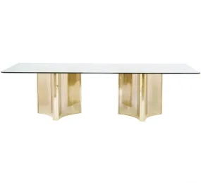 Abbott Rectangular Dining Table, Patinated Brass