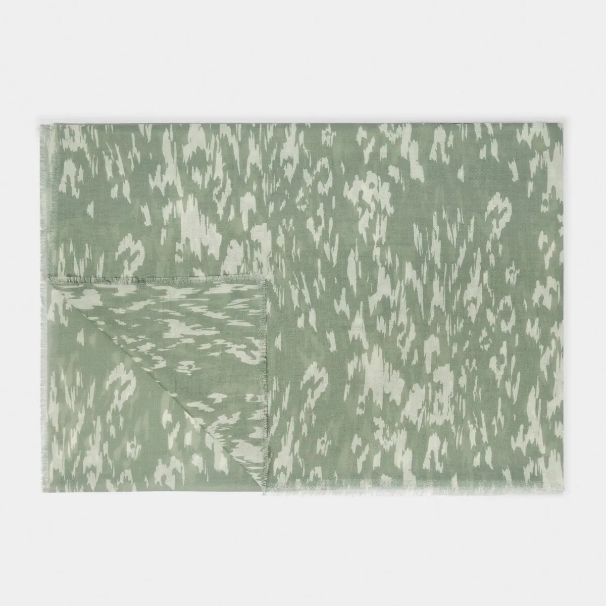 Abstract Animal Print Scarf | Sage & Off White