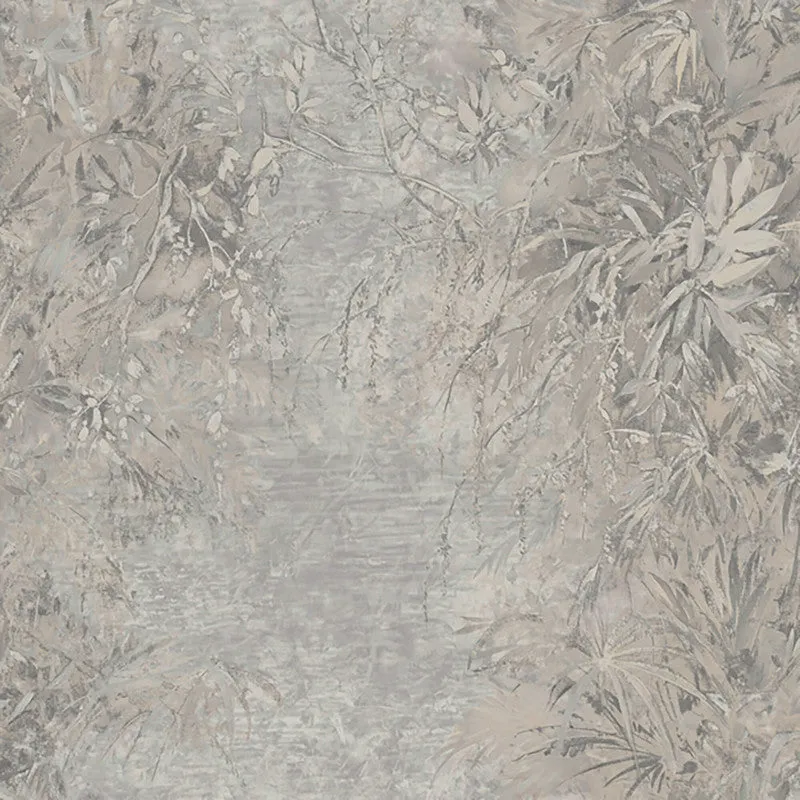 Abstract Leaf Textured Wallpaper in Grey/Brown