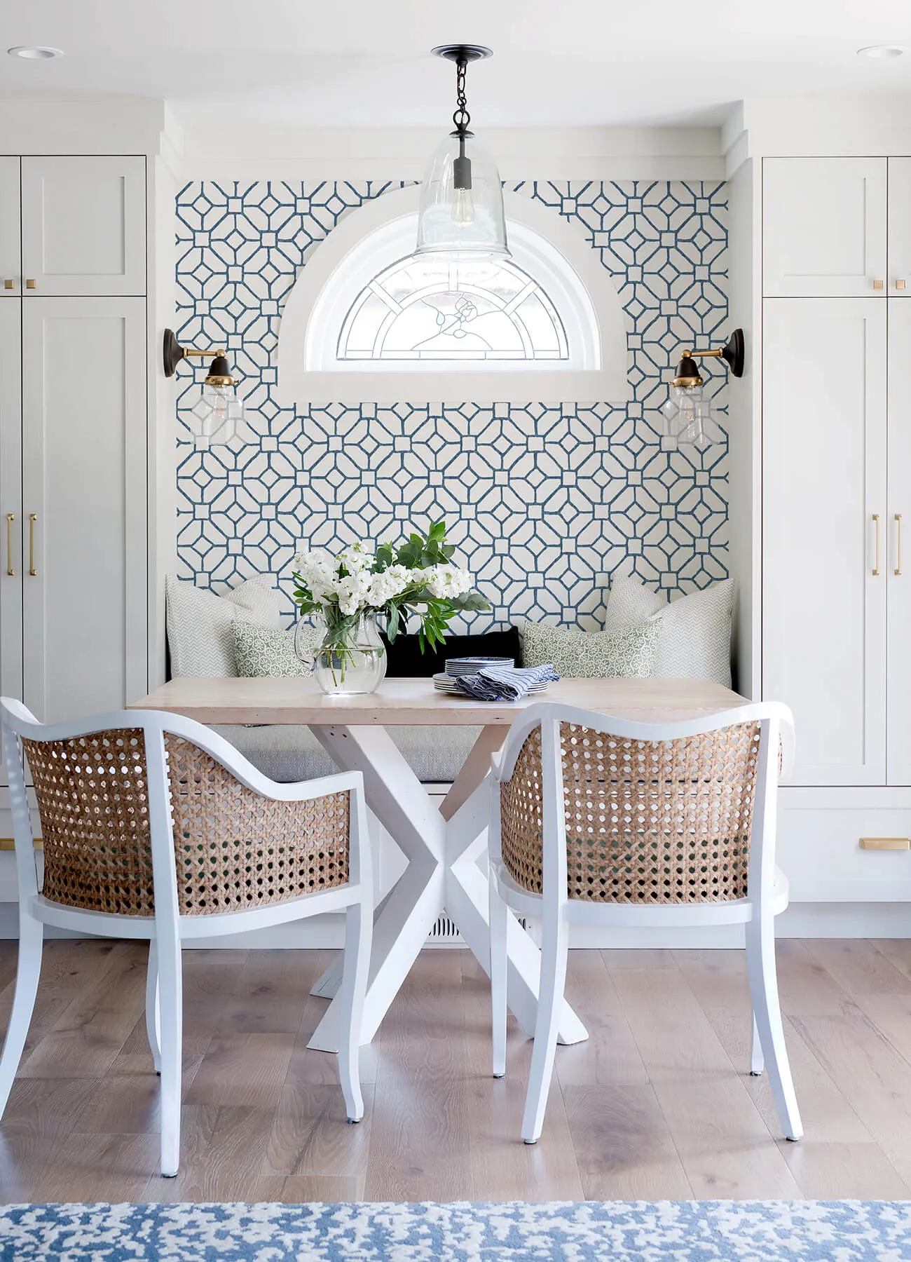 Addis Blue Trellis Wallpaper