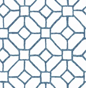 Addis Blue Trellis Wallpaper