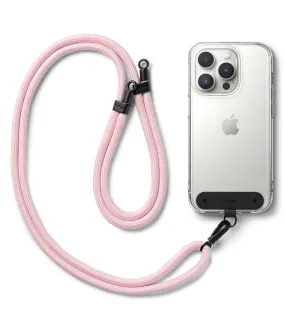 Adjustable Crossbody Polyester Rope Lanyard (Holder Link Strap)  - Pink