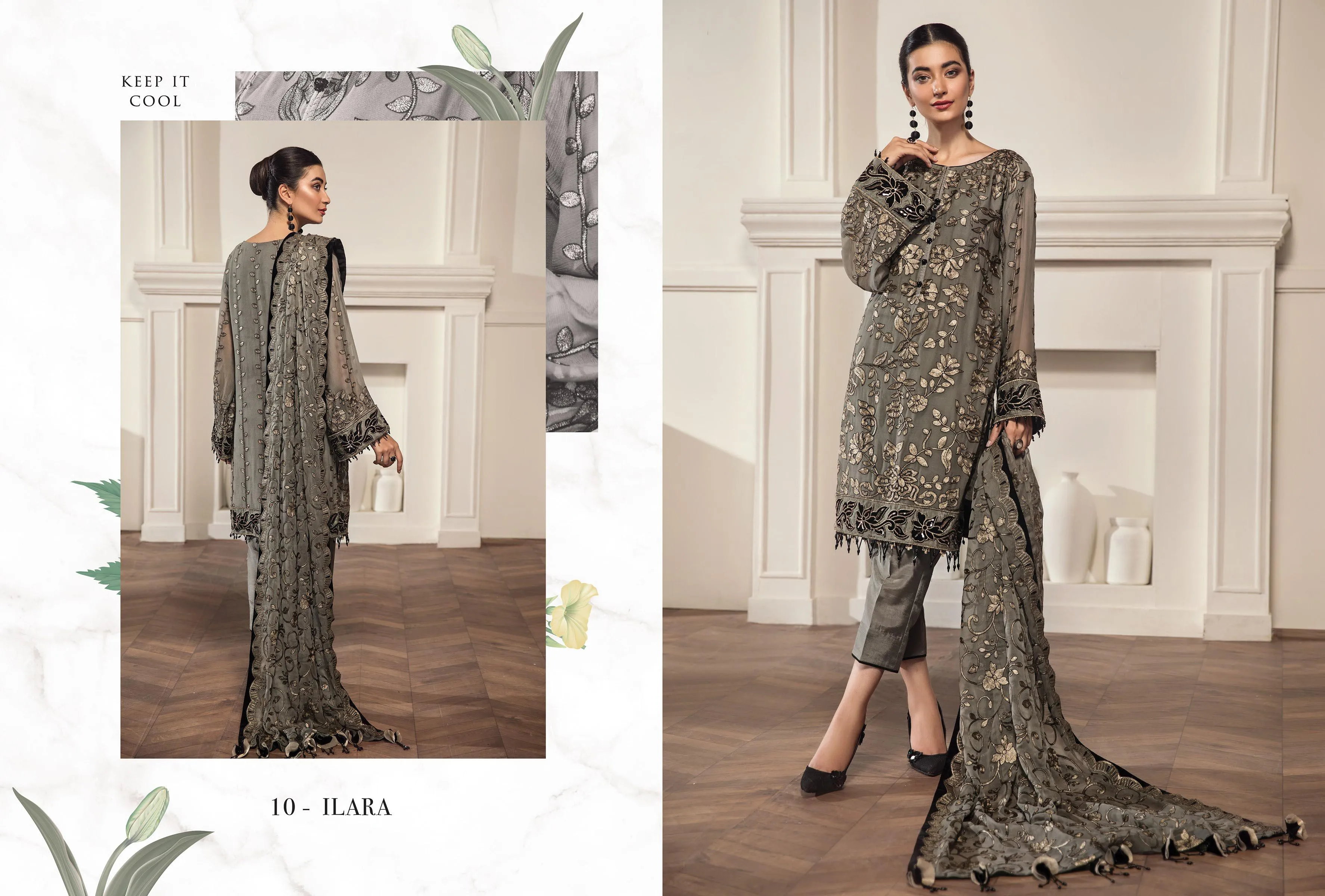 Alizeh Embroidered Chiffon Collection Vol-ll – 10 - ILARA