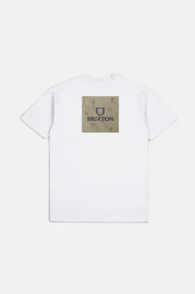 Alpha Square S/S Standard Tee - White/Washed Navy/Sepia