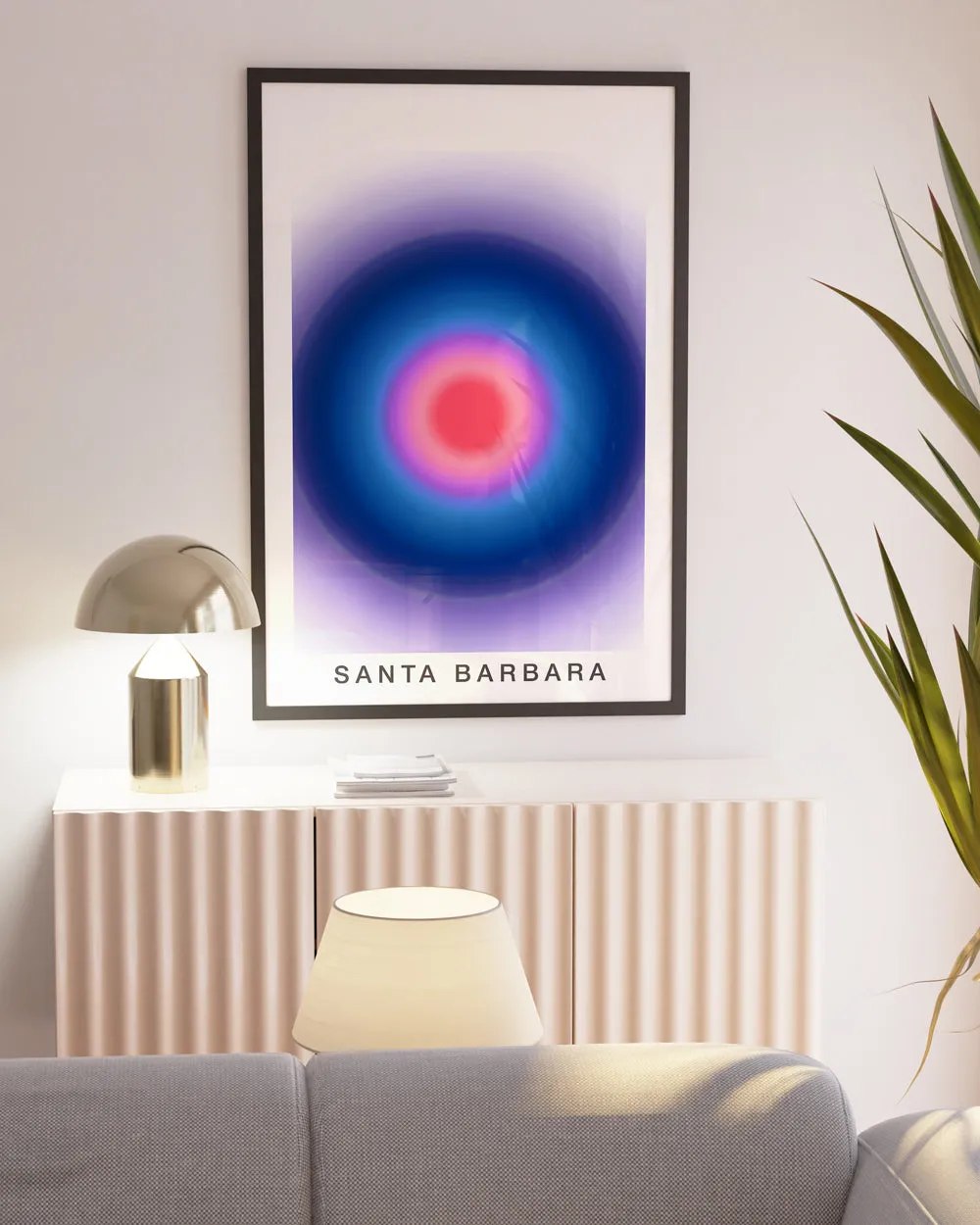 American Art Print California Abstract Gradient Sunset Wall Artwork Print 'Santa Barbara'