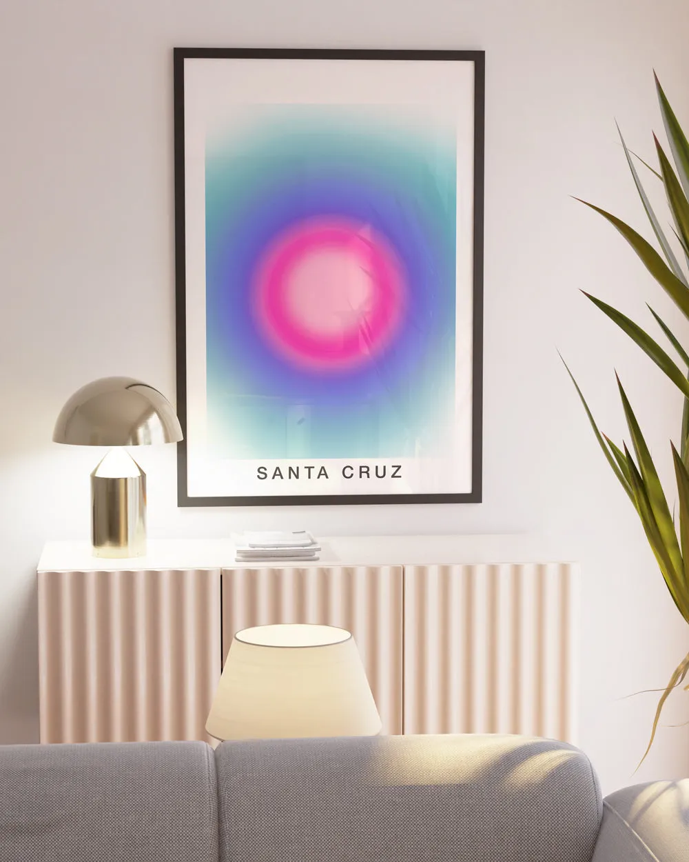 American Art Print California Abstract Gradient Sunset Wall Artwork Print 'Santa Cruz'