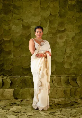 Amma (ಅಮ್ಮ) Saree in Canoli Cream