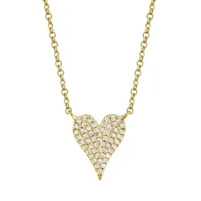 Amor 0.11 Ct Diamond Pave Heart Pendant Necklace - Small